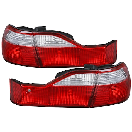 Spec-D Tuning Honda Accord 4 Door - Red And Clear Tail Lights 1998-2000 LT-ACD984RPW-RS